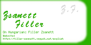 zsanett filler business card